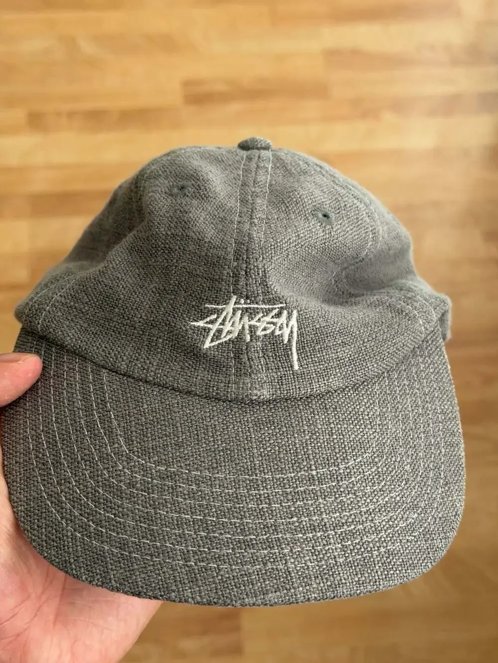 Stussy Stock Low Pro Cap in Washed Black Denim